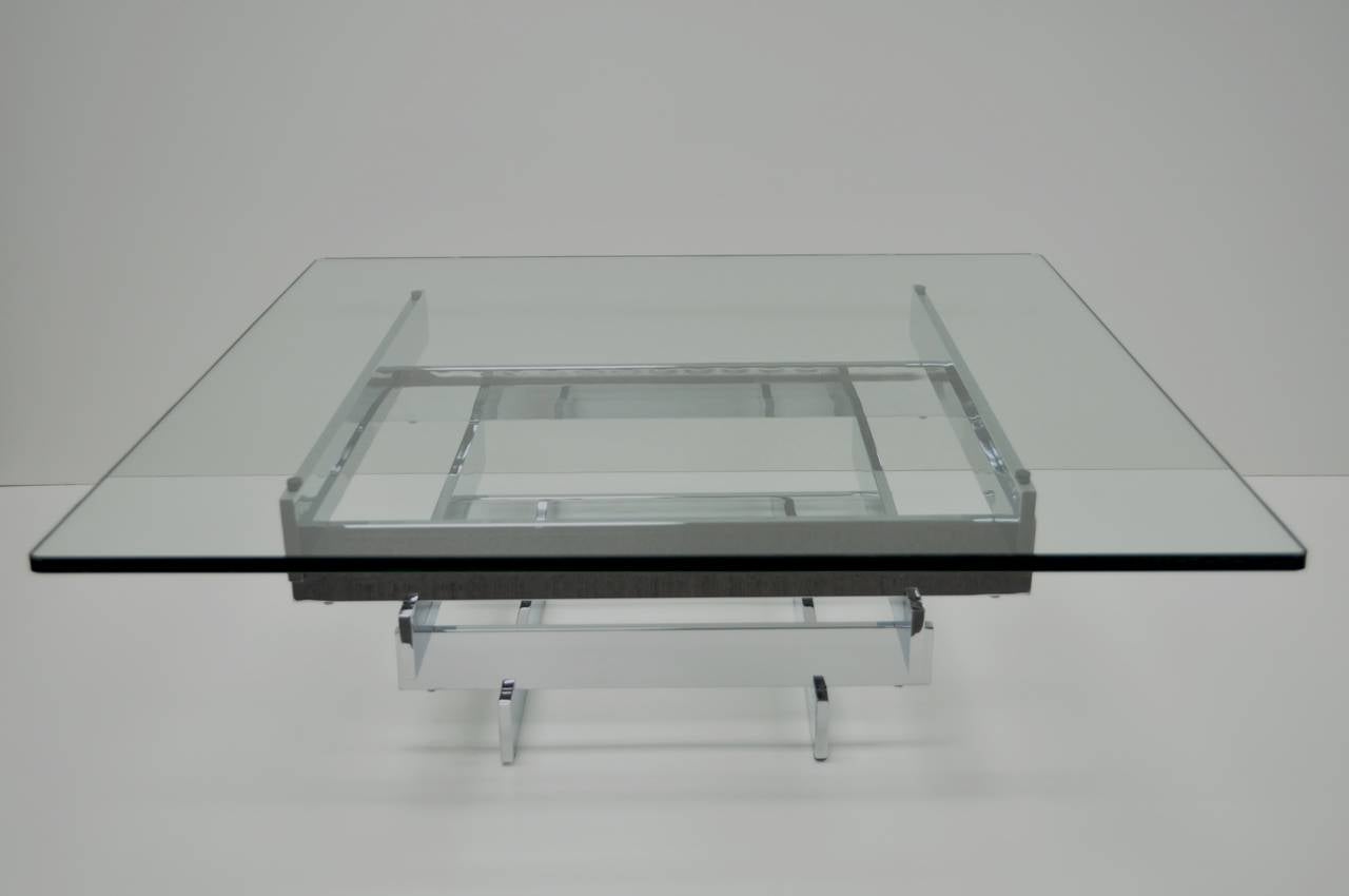 Mid Century Modern Chrome Plated Steel Stacked Coffee Table Paul Mayen Habitat 1