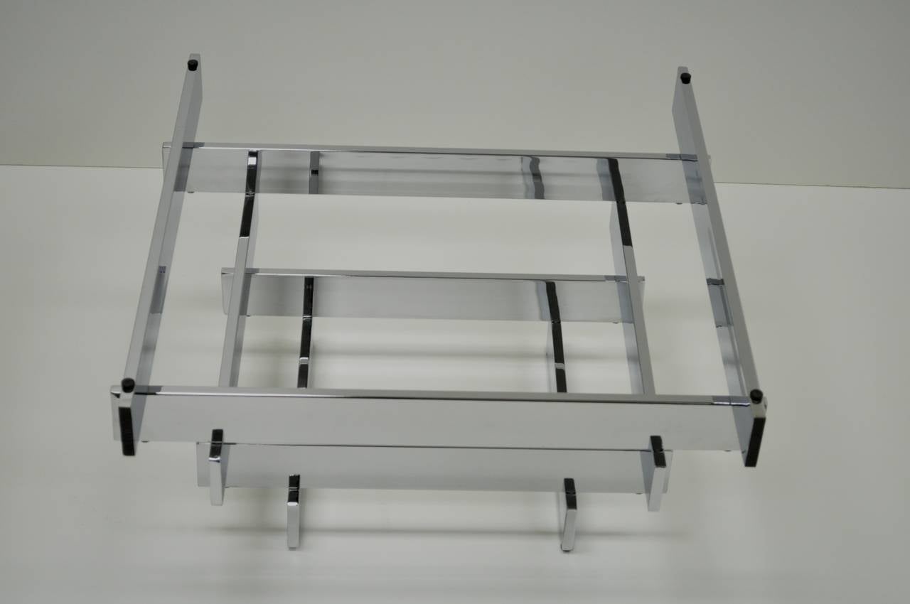 Mid Century Modern Chrome Plated Steel Stacked Coffee Table Paul Mayen Habitat 2