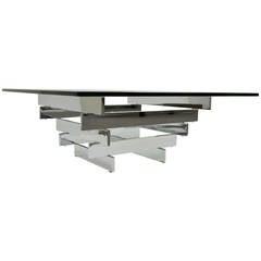 Chrome-Plated Steel Stacked Coffee Table by Paul Mayen for Habitat