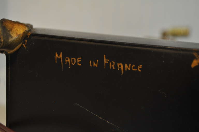 Néoclassique Paire de lampes de table vintage de style néoclassique français en forme de colonne en noir &