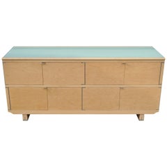 Chi Wing Lo for Giorgetti Olo Maple and Glass Sideboard Credenza Cabinet