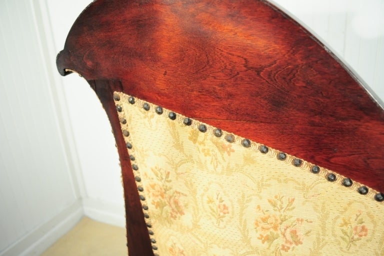 Unusual Antique Swan Carved Claw Foot Mahogany Victorian Settee 2