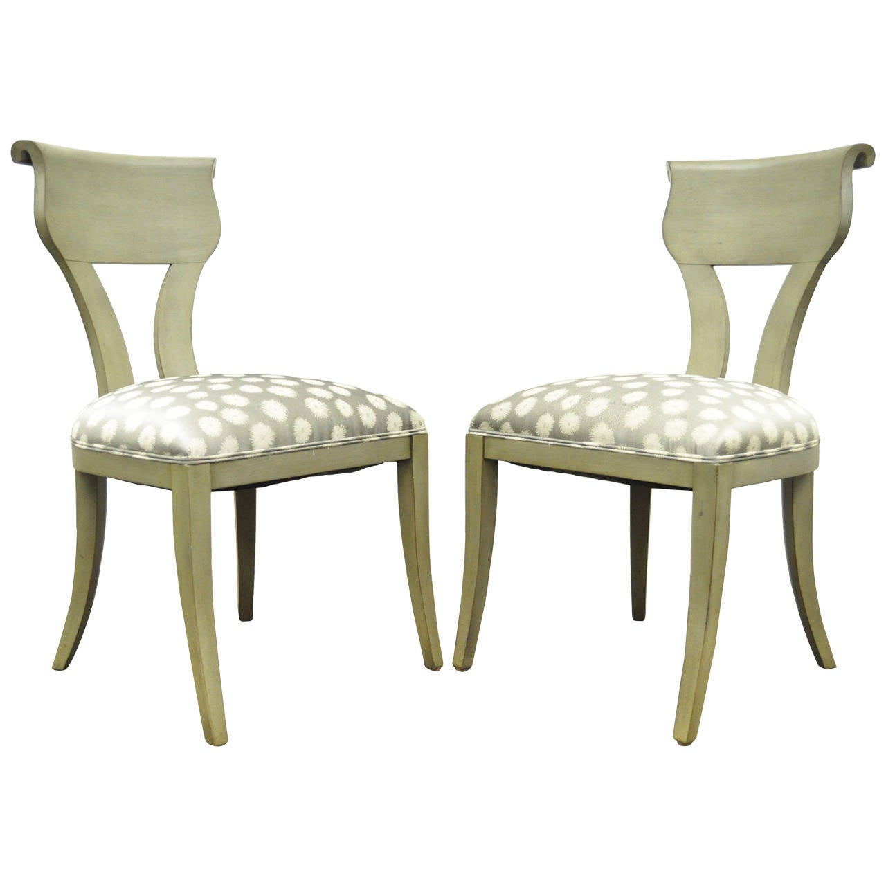 Curvaceous Klismos Chair For At 1stdibs Pair Of Scroll Back Hollywood Regency Neoclassical Style Klismos Side Chairs