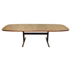 Mid-Century Danish Modern Rosewood Dining Table with Two Leaves by Skovby