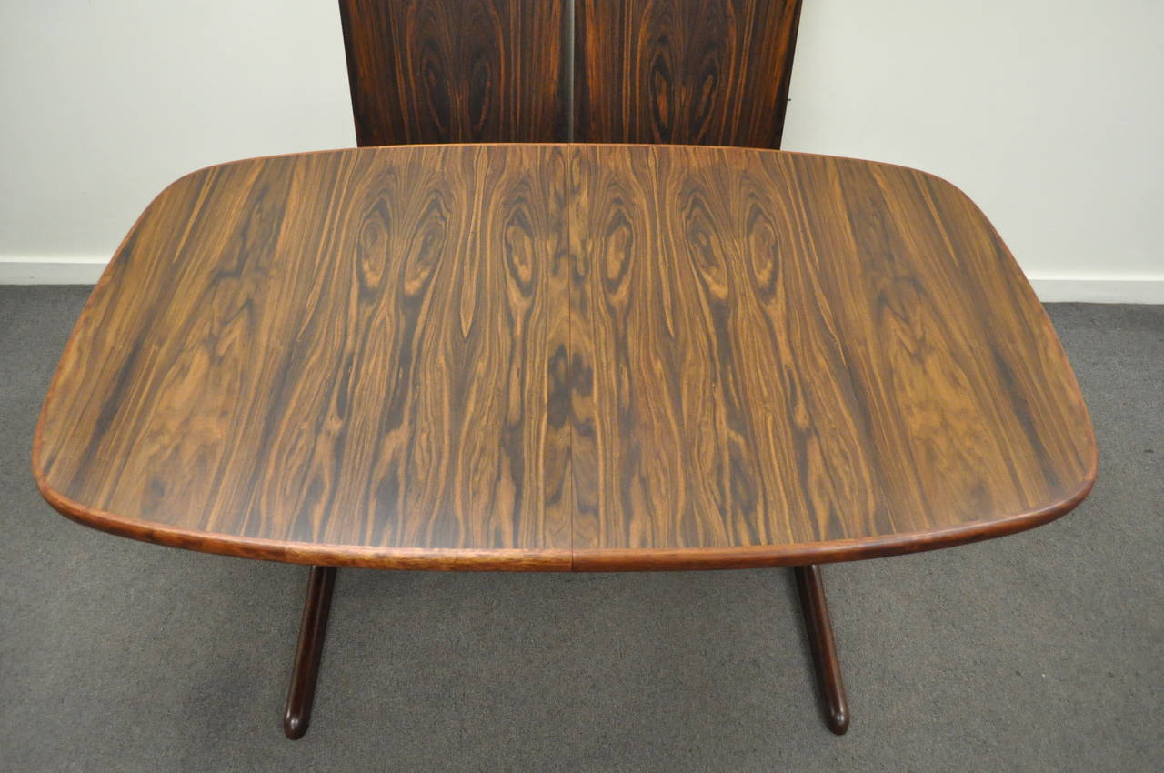 20th Century Mid-Century Danish Modern Rosewood Dining Table with Two Leaves by Skovby