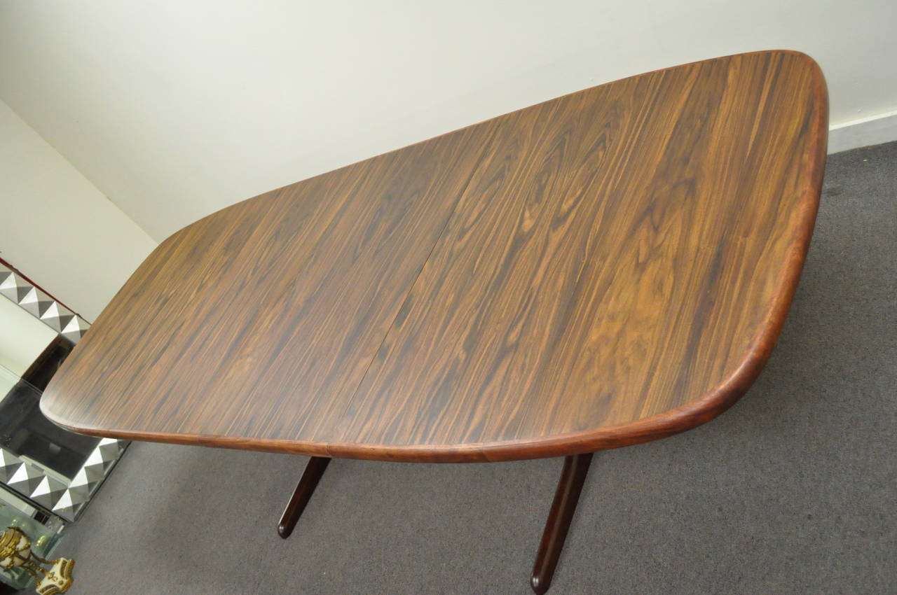 Mid-Century Danish Modern Rosewood Dining Table with Two Leaves by Skovby 1