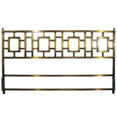 Vintage Mastercraft King Size Brushed Metal Brass & Bronze Finish Headboard