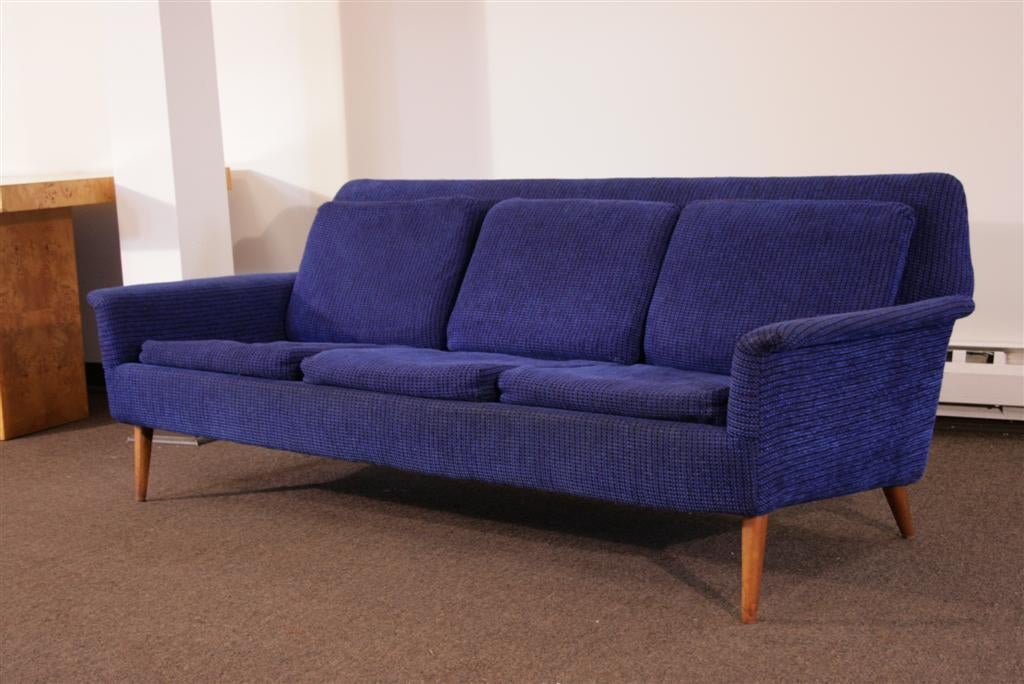 American 1950's Original Upholstered Sofa in the manner of Herman Miller