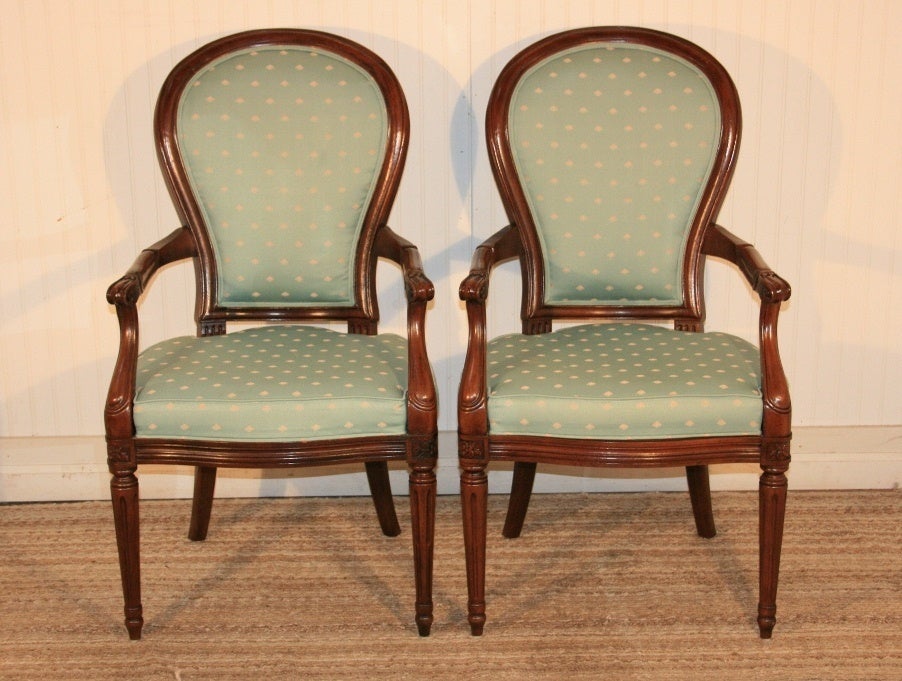6 Henredon French/Regency Style Mahogany Dining Chairs 1