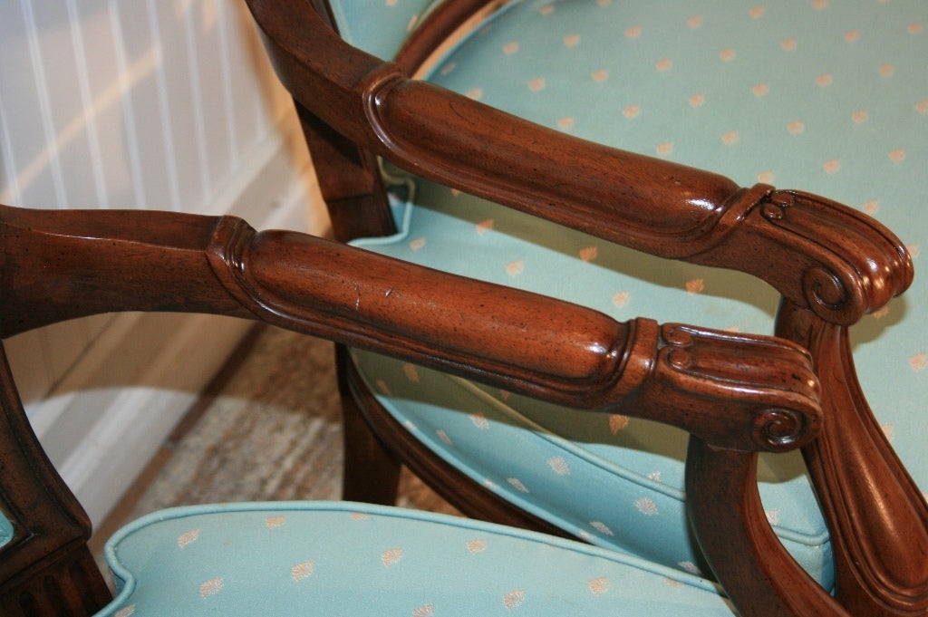 6 Henredon French/Regency Style Mahogany Dining Chairs 2