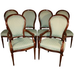 6 Henredon French/Regency Style Mahogany Dining Chairs