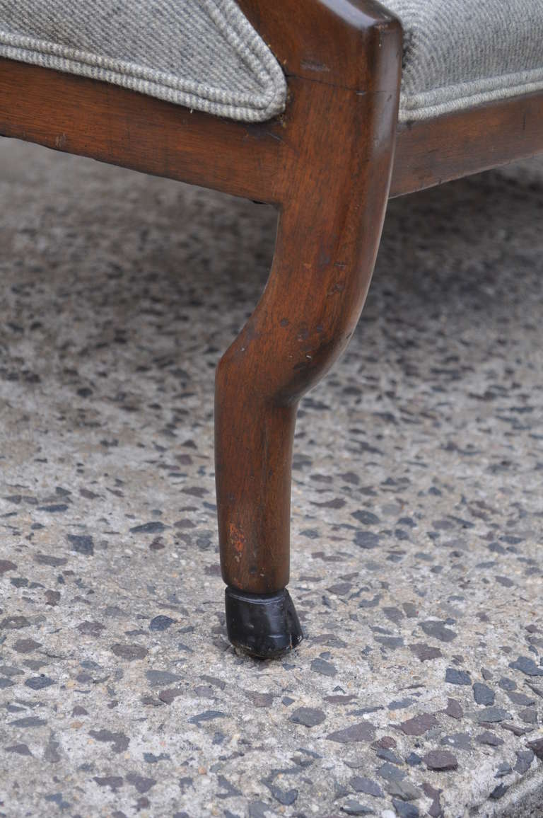 Pair of Mahogany Rams Head & Hoof Foot Settees - French Regency Style In Good Condition In Philadelphia, PA