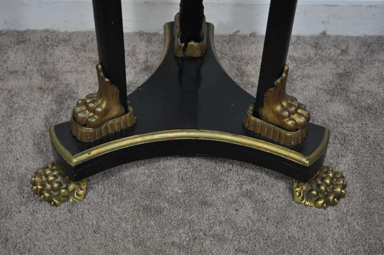 19th C French Empire Marble Top Bronze Mounted Claw Foot Pedestal Plant Stand 6