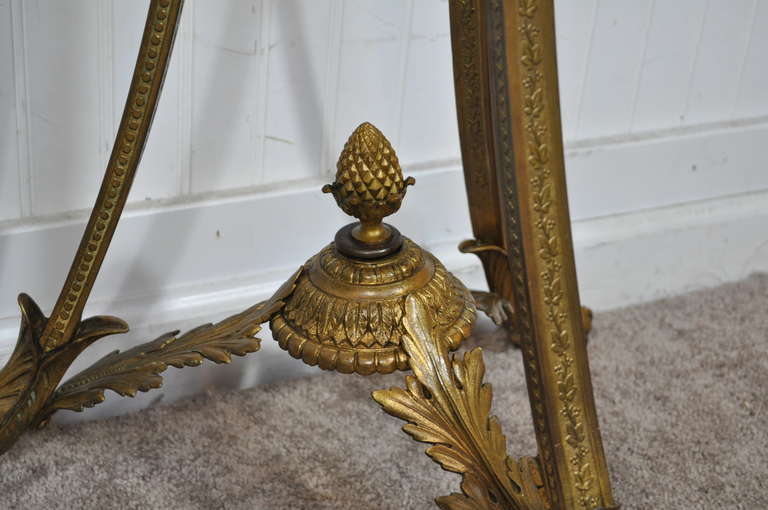 19th Century Bronze French Neoclassical Figural Lion Plant Stand - Vase Pedestal In Good Condition For Sale In Philadelphia, PA