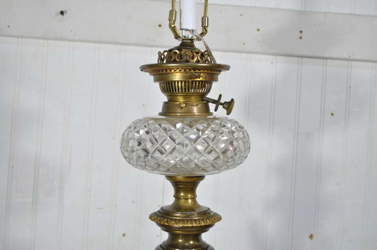 19th C French Gilt Bronze & Marble Neoclassical Style Figural Maiden Table Lamp For Sale 4