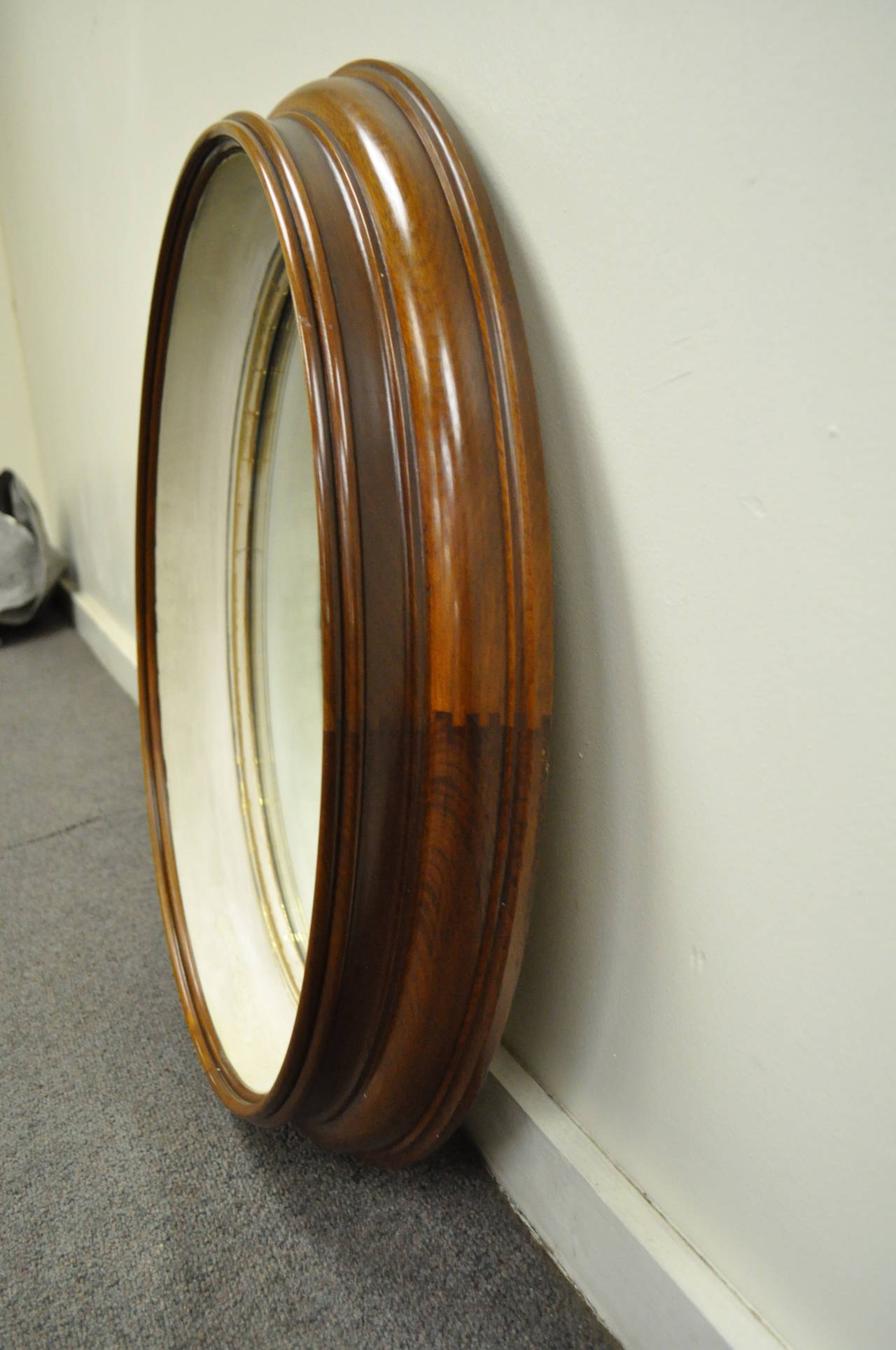 walnut oval mirror