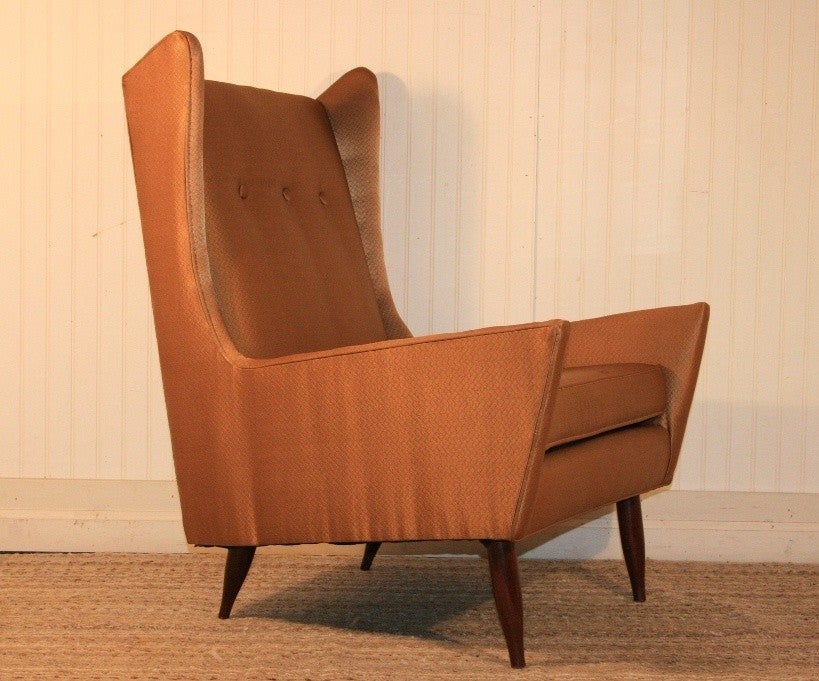 1950's Sculptural Wing Back Chair in the style of Gio Ponti 3