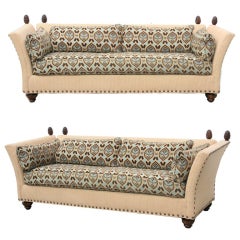 Pair of Custom Knole Style Hollywood Regency Sofas by Vanguard