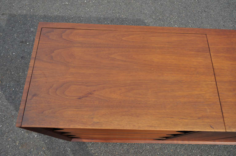 Walnut Grosfeld House Tall Chest / Credenza by Marc Berge - Mid Century Modern Danish Style Dresser In Good Condition In Philadelphia, PA