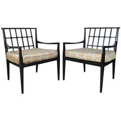 Ebonized Vintage Mid Century Danish Modern Lounge Chairs - Barbara Barry Baker-Attributed 8