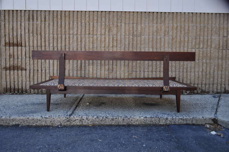 Vintage Sculpted Walnut Mid-Century Danish Modern Sofa Daybed after Pearsall 2