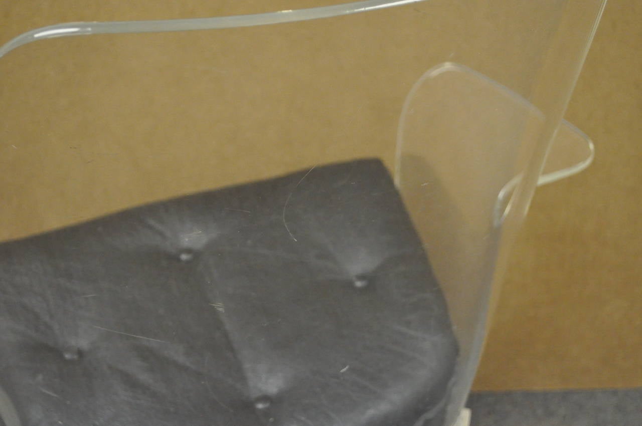 20th Century 1960s Sculpted Lucite Swivel Desk Chair after Vladimir Kagan and Estelle Laverne