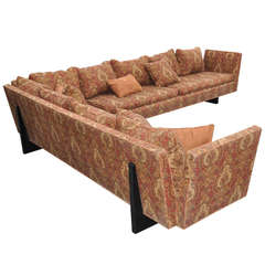 Edward Wormley for Dunbar Two-Part Split Open Arm Bracket Back Sectional Sofa