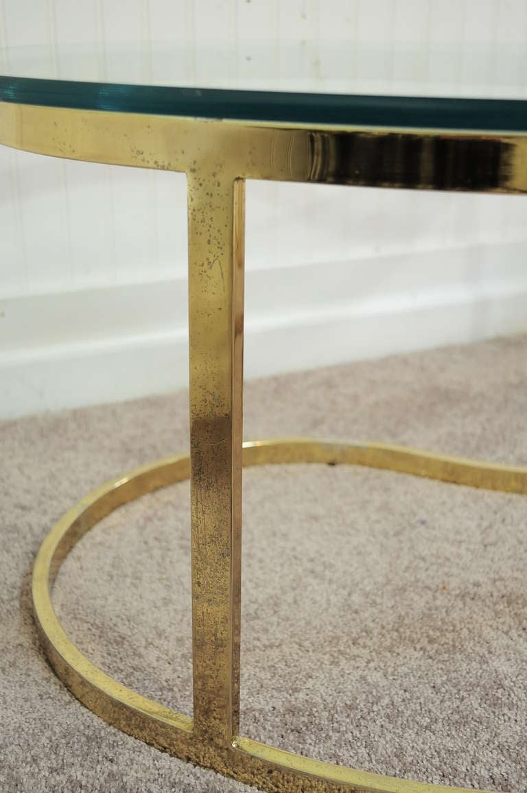 20th Century Pair Hollywood Regency Yin Yang Brass Plated End / Coffee Tables