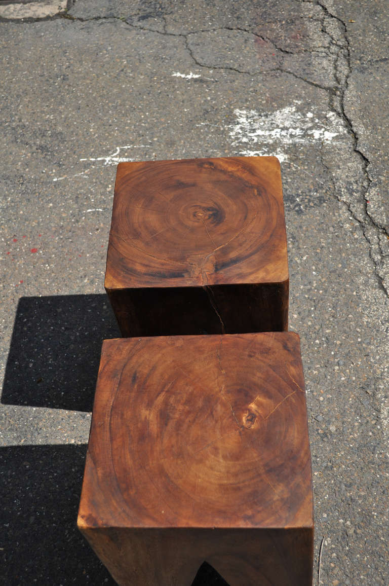 solid wooden stools