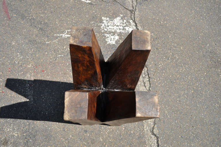 Pair of Solid Wood Tree Root Stool / Side Tables in the Style of Nakashima In Good Condition In Philadelphia, PA
