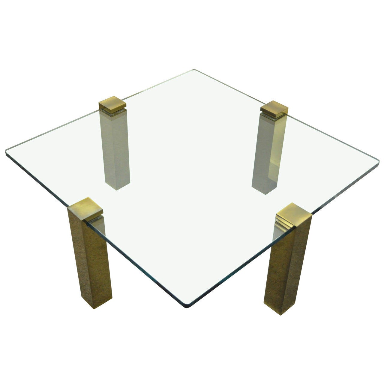 Hollywood Regency Brass and Glass Coffee Table Attributed to Pace Collection
