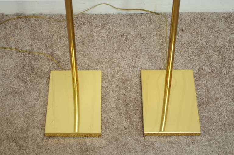 Mid-Century Modern Vintage Pair of Koch & Lowy OMI Brass Adjustable Floor / Task Lamps