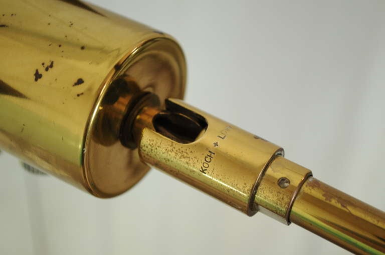 American Vintage Pair of Koch & Lowy OMI Brass Adjustable Floor / Task Lamps