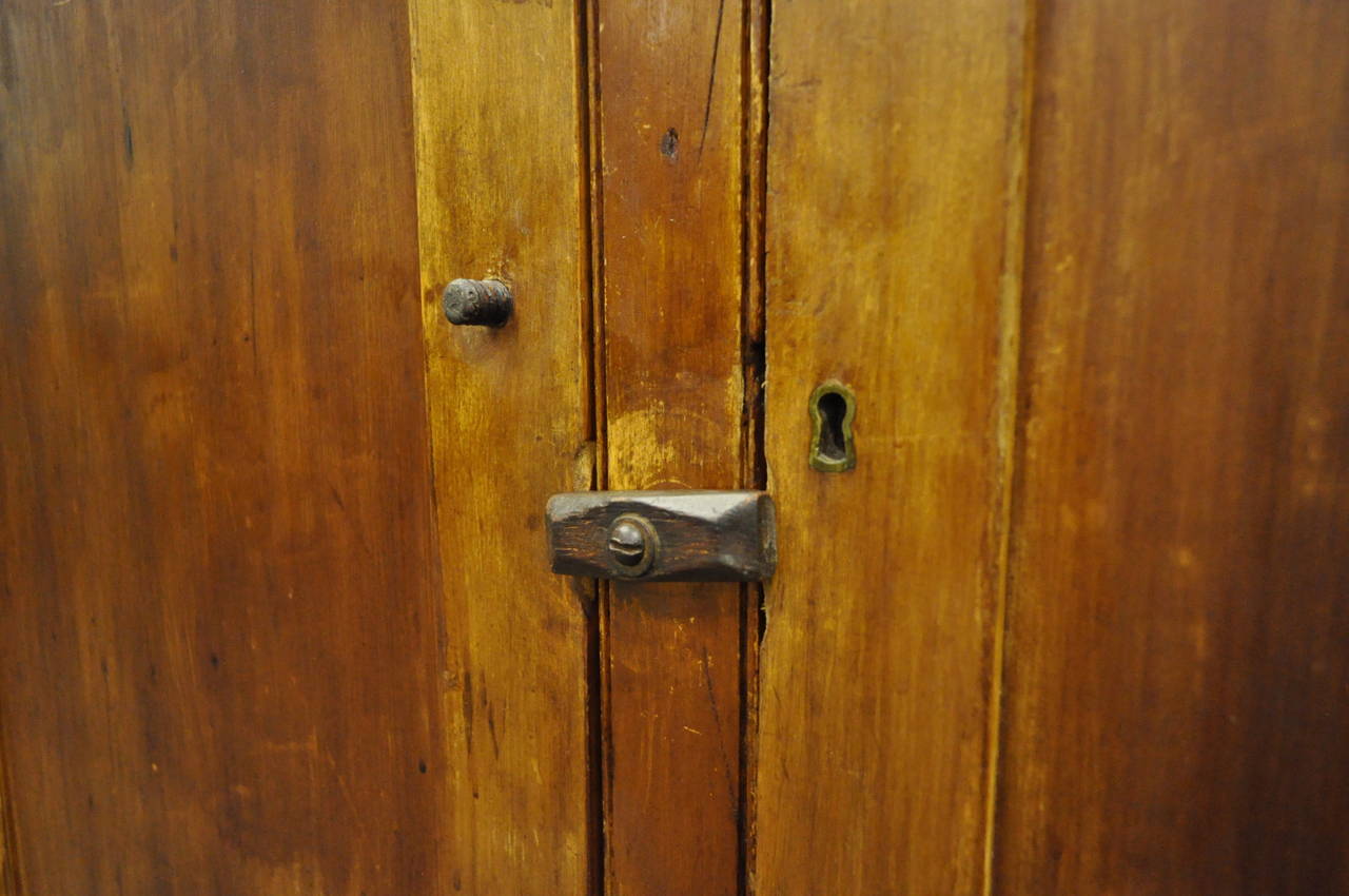 American 19th C. Primitive Pine Dovetailed Joinery Jelly Cupboard Pantry Kitchen Cabinet