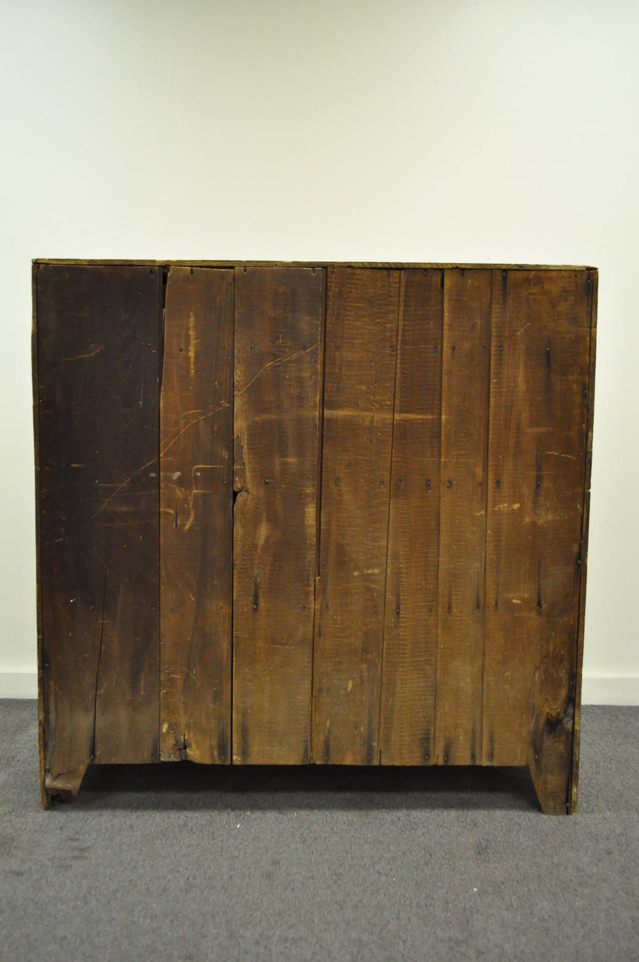 19th C. Primitive Pine Dovetailed Joinery Jelly Cupboard Pantry Kitchen Cabinet 1
