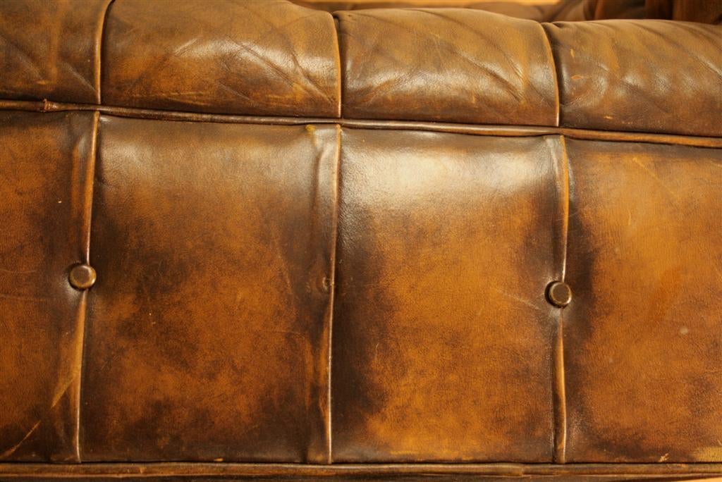 98 Inch Leather Tufted Chesterfield Sofa by The Schoonbeck Co. 4