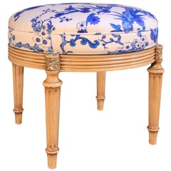 1960's French Style Paint Decorated Revolving Tabouret Stool