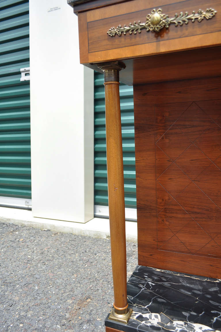 20th Century Marble Rosewood Cherry French Empire Style Server Sideboard Buffet by Bethlehem