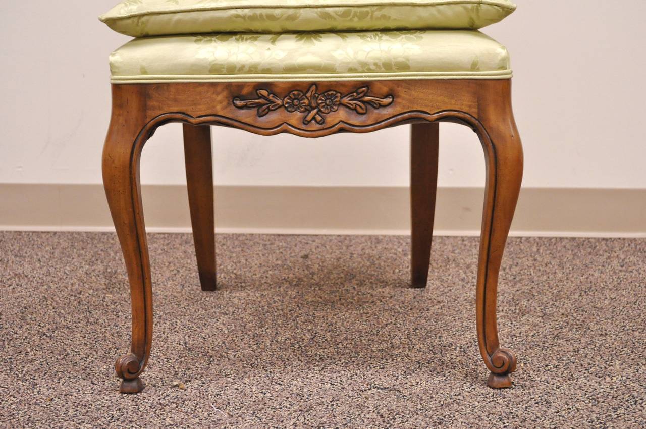 Late 20th Century Set of Eight French Country Louis XV Style Cane & Walnut Dining Chairs by Kindel