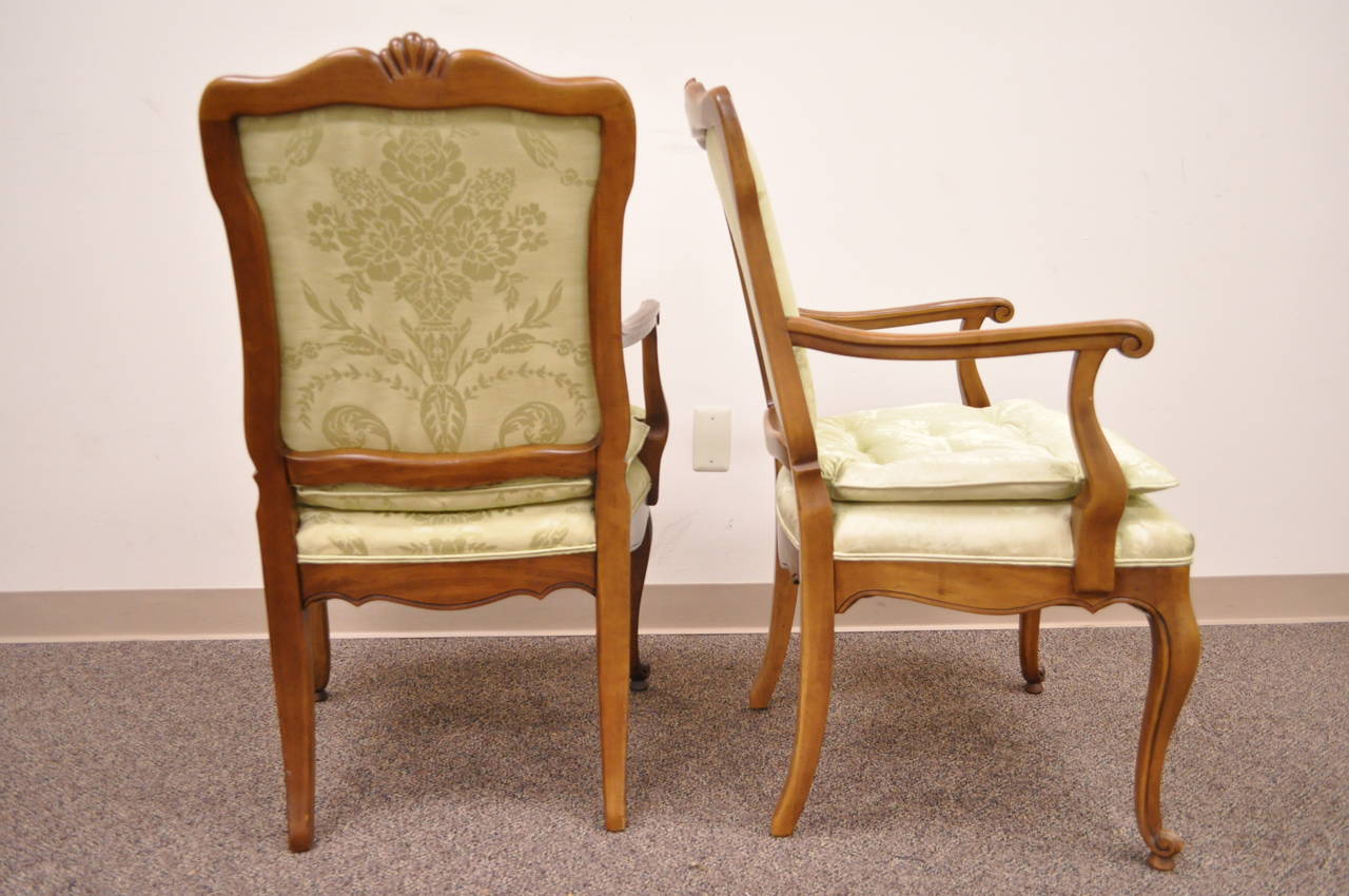 Set of Eight French Country Louis XV Style Cane & Walnut Dining Chairs by Kindel 3