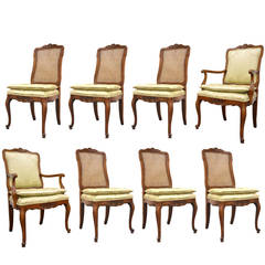 Set of Eight French Country or Louis XV Style Cherry Dining Chairs by Kindel 7