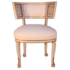1960's French Painted Parcel Gilt Side Chair Maison Jansen Style