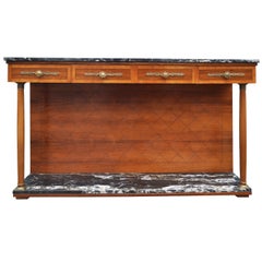 Marble Rosewood Cherry French Empire Style Server Sideboard Buffet by Bethlehem