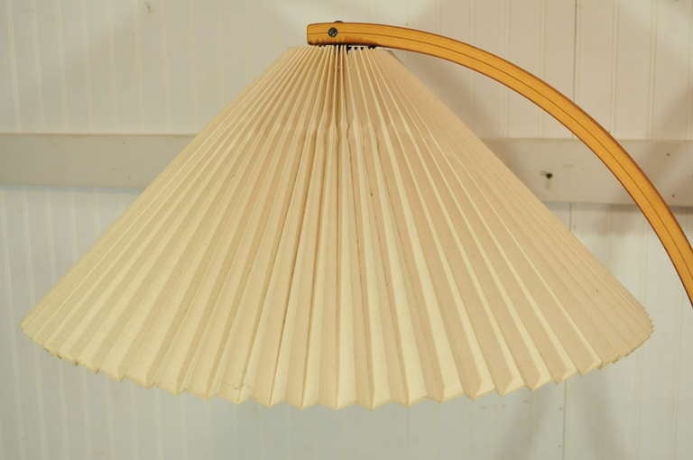 Pair of Danish Modern Bentwood Teak Floor Lamps by Caprani - Iron Horseshoe Base 1