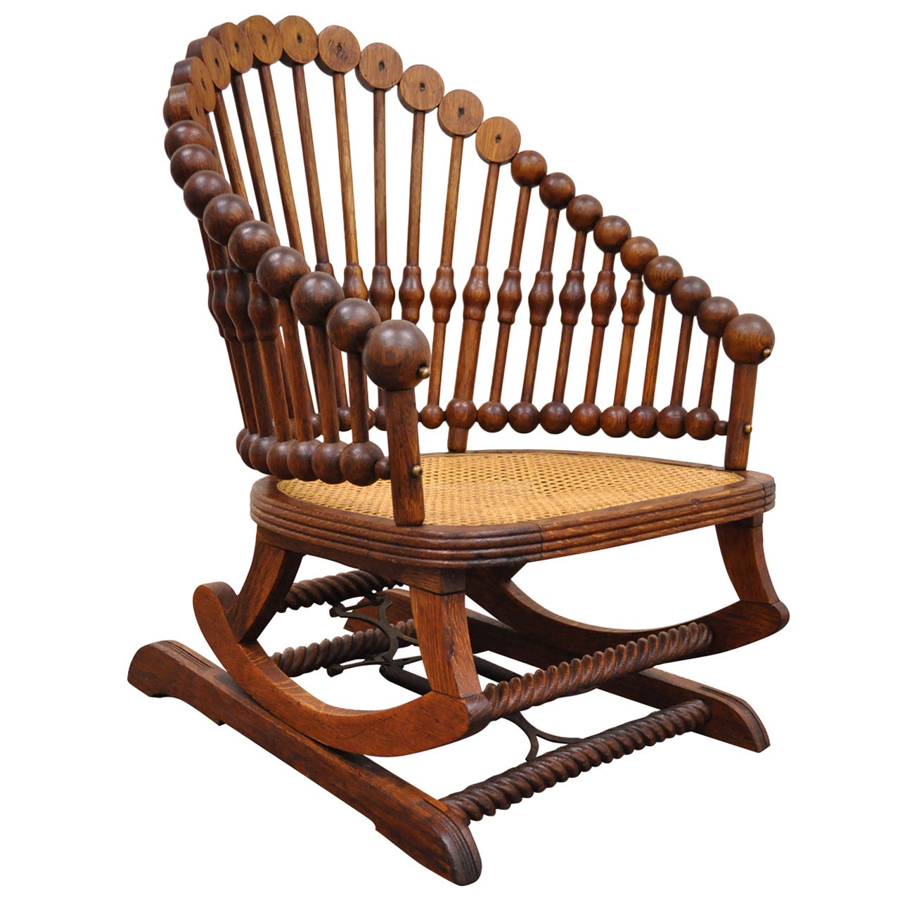 fauteuil à bascule ou chaise à bascule George Hunzinger Victorien à plateforme des années 1880