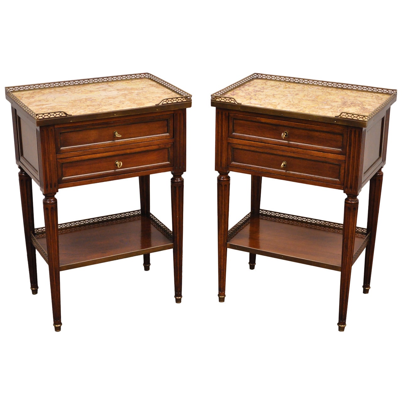 Pair of French Louis XVI Style Nightstands or End Tables