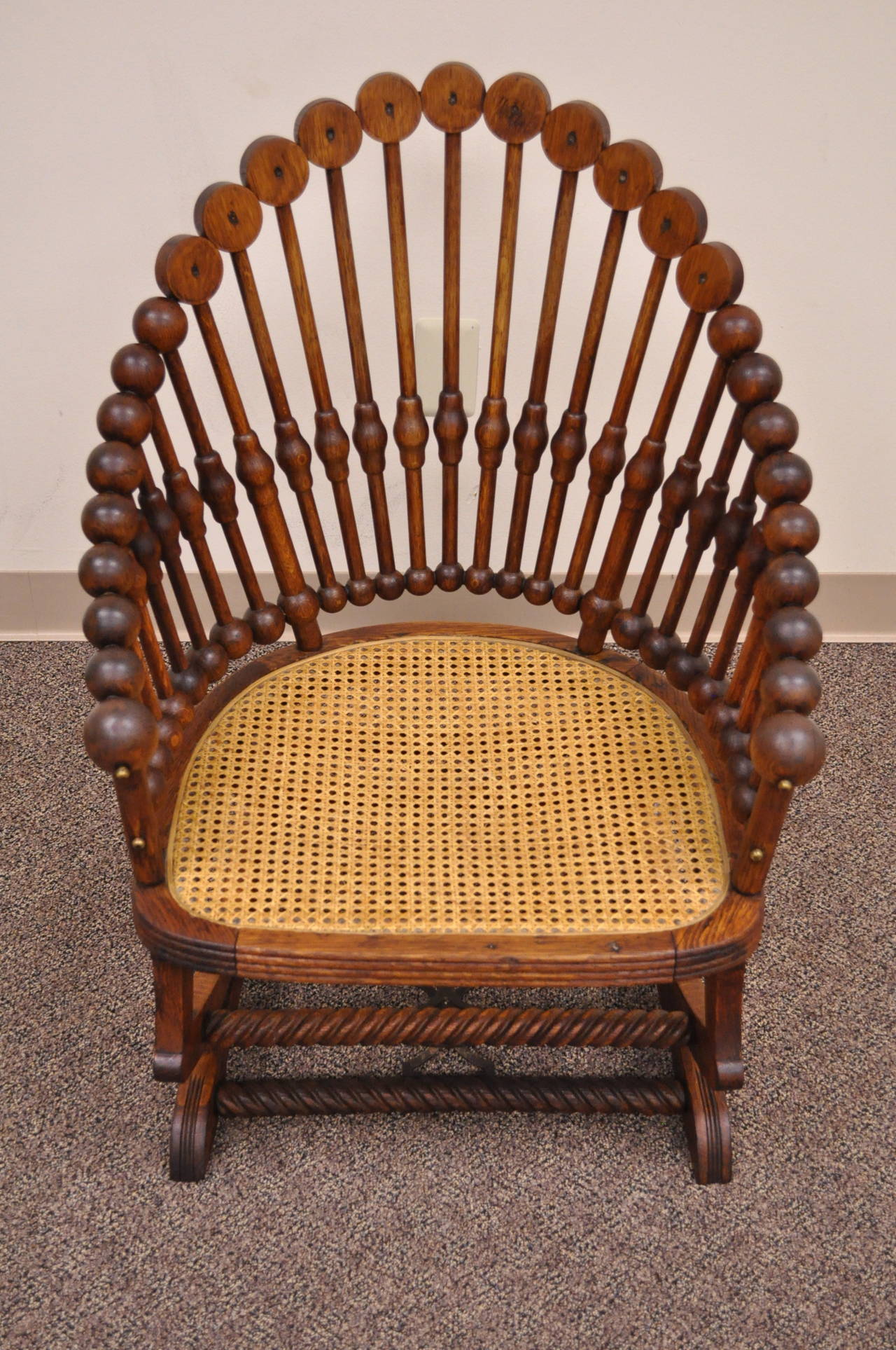 fauteuil à bascule ou chaise à bascule George Hunzinger Victorien à plateforme des années 1880 5