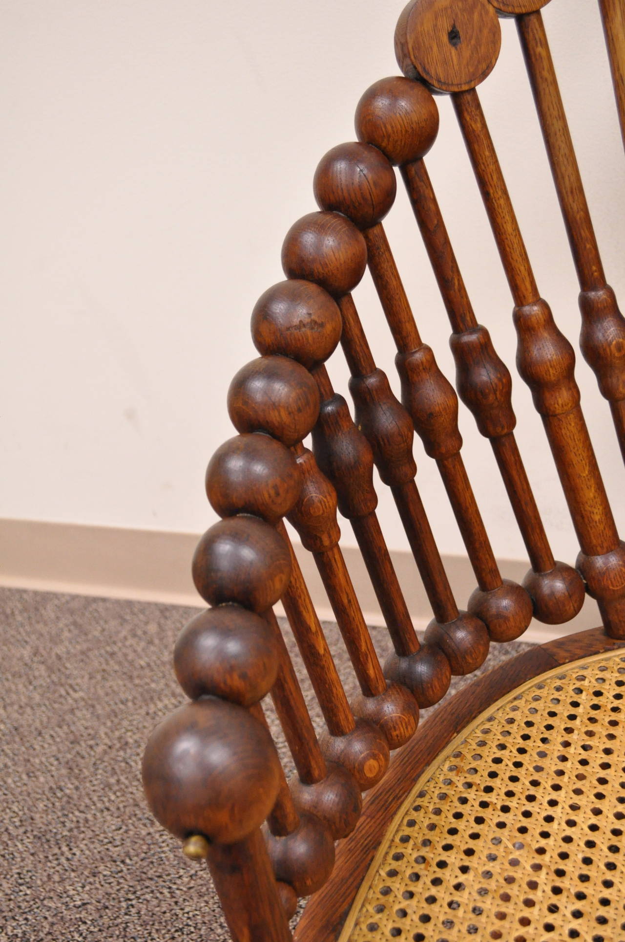 American 1880s George Hunzinger Victorian Platform Lollipop Rocker or Rocking Chair