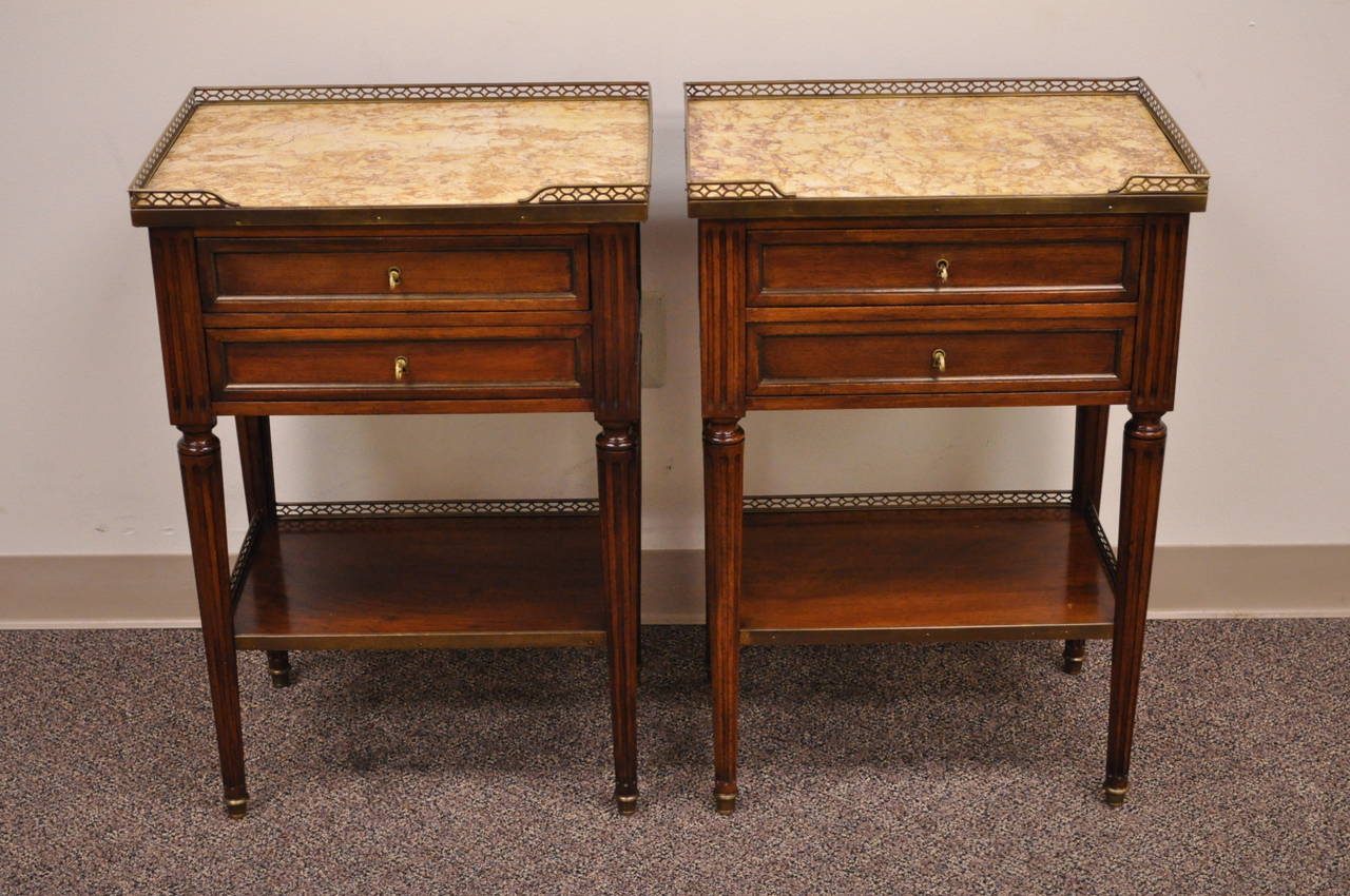 Pair of French Louis XVI Style Nightstands or End Tables 3