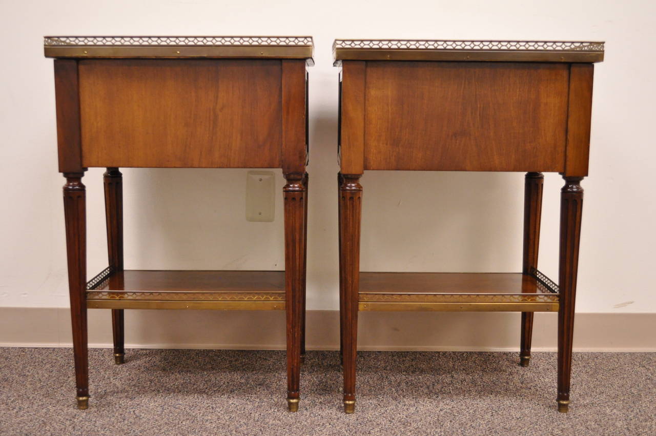 Pair of French Louis XVI Style Nightstands or End Tables In Good Condition In Philadelphia, PA